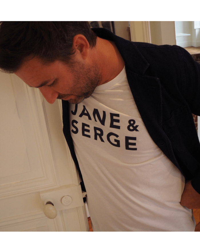 T-Shirt Col Rond HOMME JANE & SERGE Blanc / Navy
