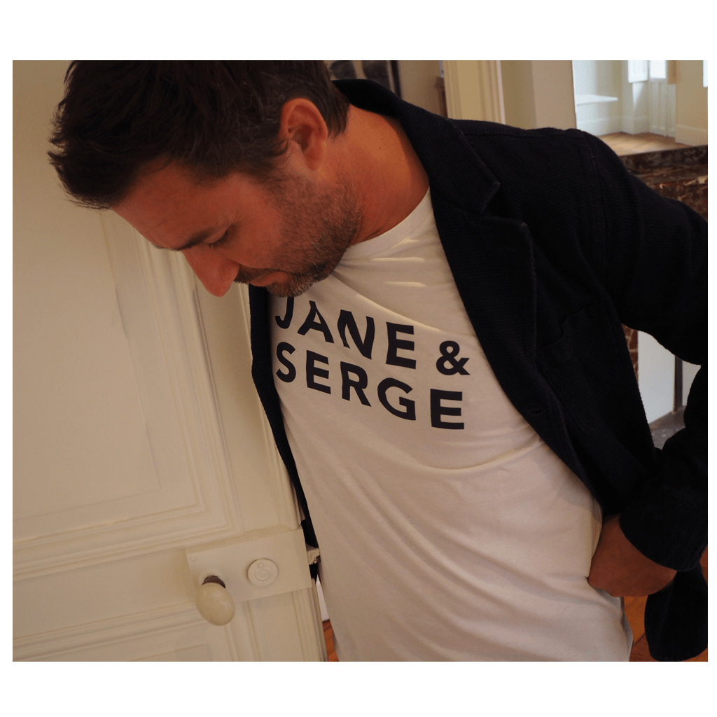 T-Shirt Col Rond HOMME JANE & SERGE Blanc / Navy