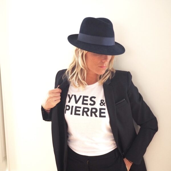 T-Shirt Col Danseuse YVES & PIERRE Blanc / Black