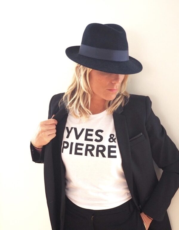 T-Shirt Col Danseuse YVES & PIERRE Blanc / Black