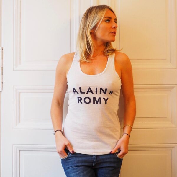 Débardeur ALAIN & ROMY Crème chiné / navy