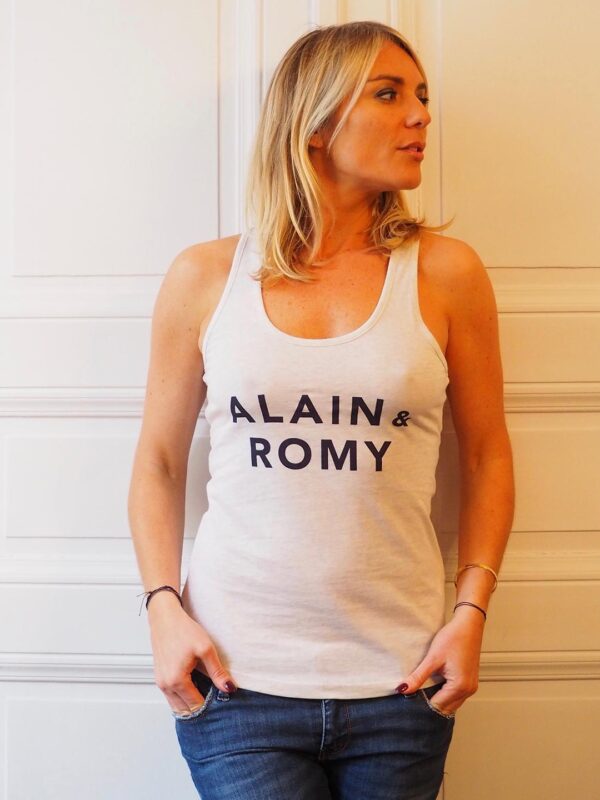Débardeur ALAIN & ROMY Crème chiné / navy