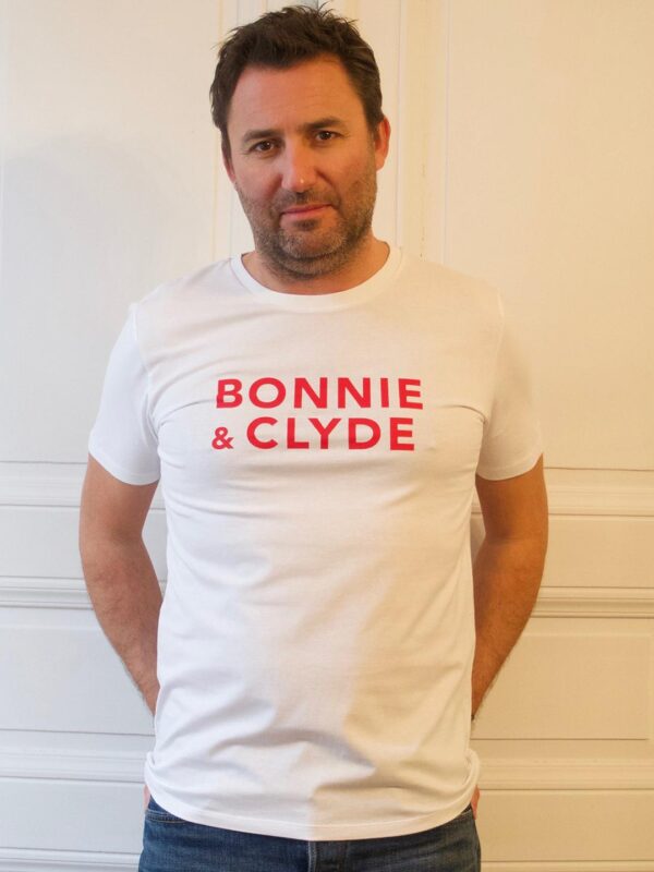 T-Shirt Col Rond BONNIE & CLYDE Blanc / Rouge