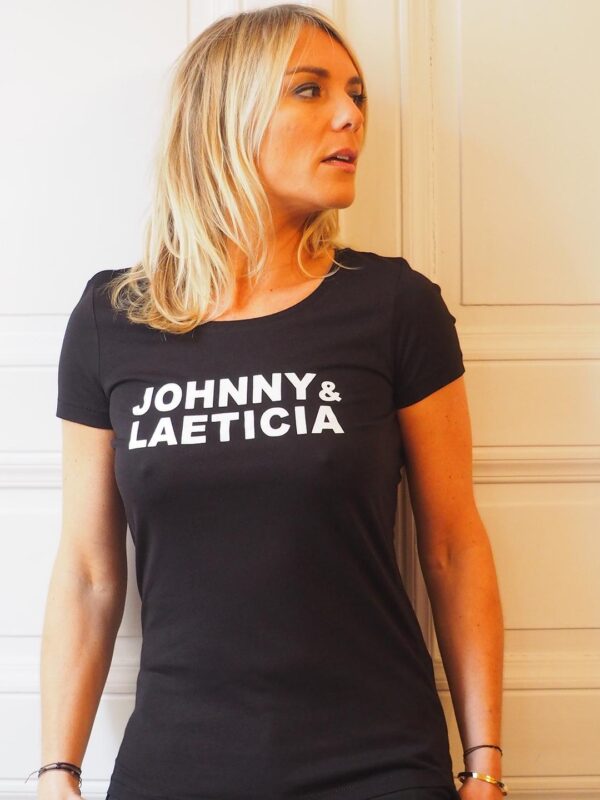 T-SHIRT JOHNNY & LAETICIA Col Danseuse Black / Crème