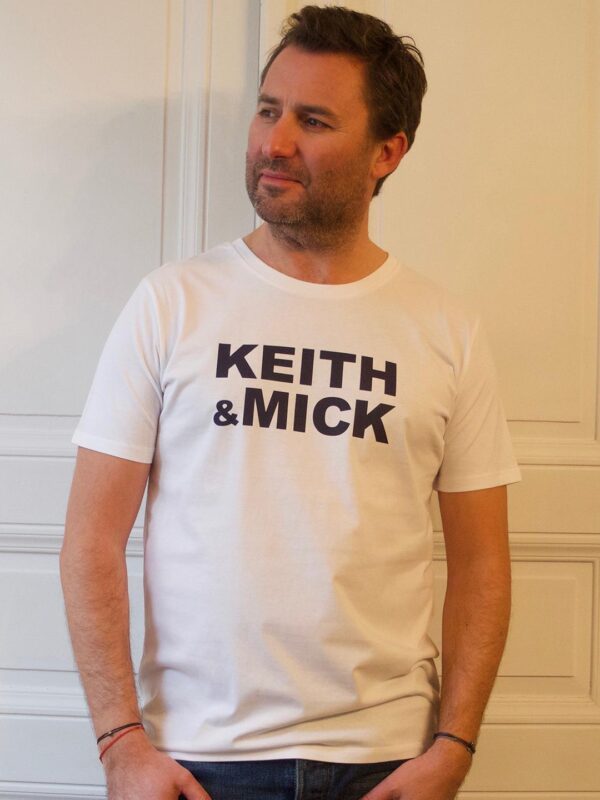T-Shirt Col Rond KEITH & MICK White / Navy