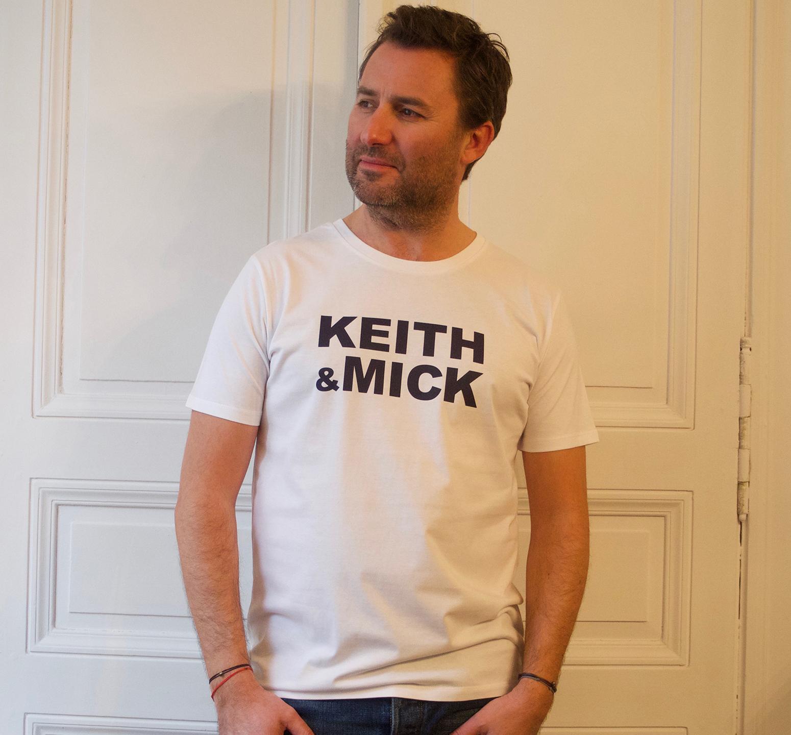 T-Shirt Col Rond KEITH & MICK  White / Navy