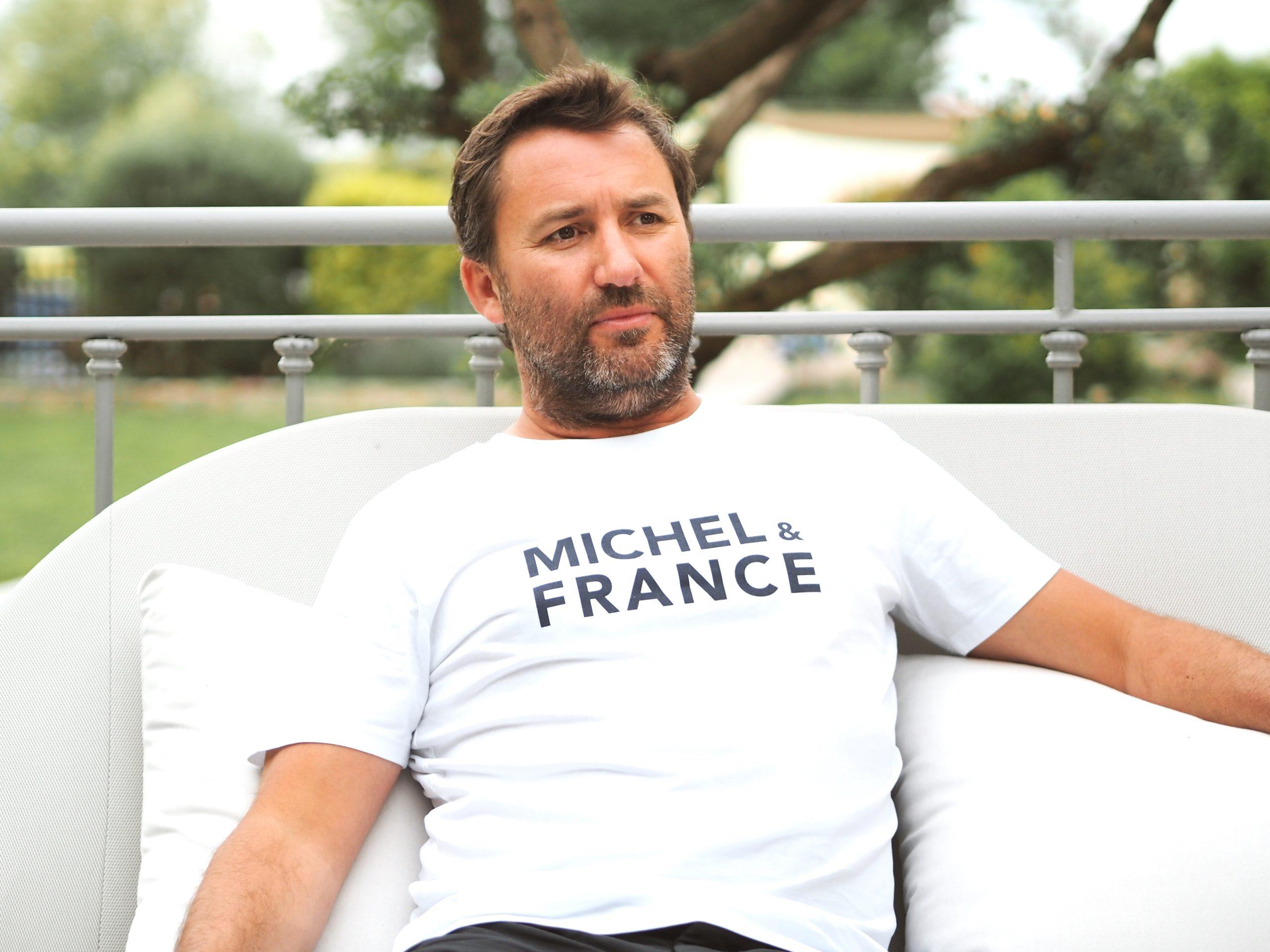 T-Shirt Col Rond MICHEL & FRANCE Blanc / Navy