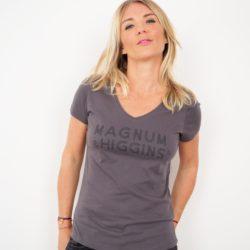 T-Shirt Col V  MAGNUM & HIGGINS Anthracite / Black