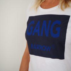 T-Shirt Col Danseuse GANG BARROW  Blanc / Navy / Bleu Majorelle