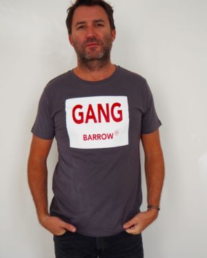 T-Shirt Col Rond GANG BARROW Anthracite / Blanc / Rouge