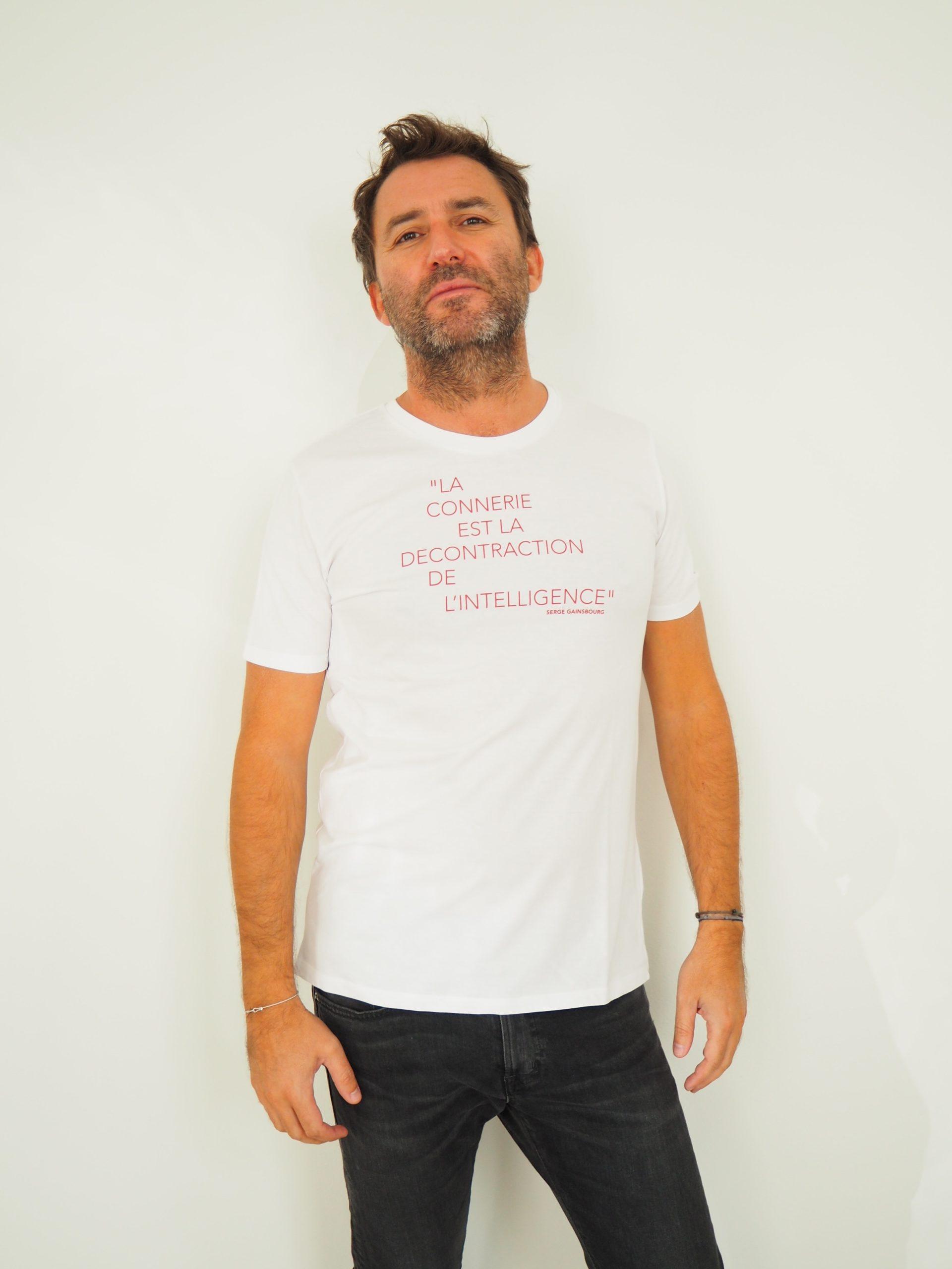 T-Shirt Col Rond LA CONNERIE…   Blanc / Rouge