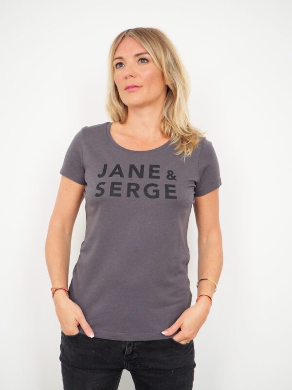 T-Shirt Col Danseuse JANE & SERGE Anthracite / Black