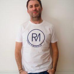 T-Shirt Col Rond RAOUL & MARCELLE Blanc / Navy