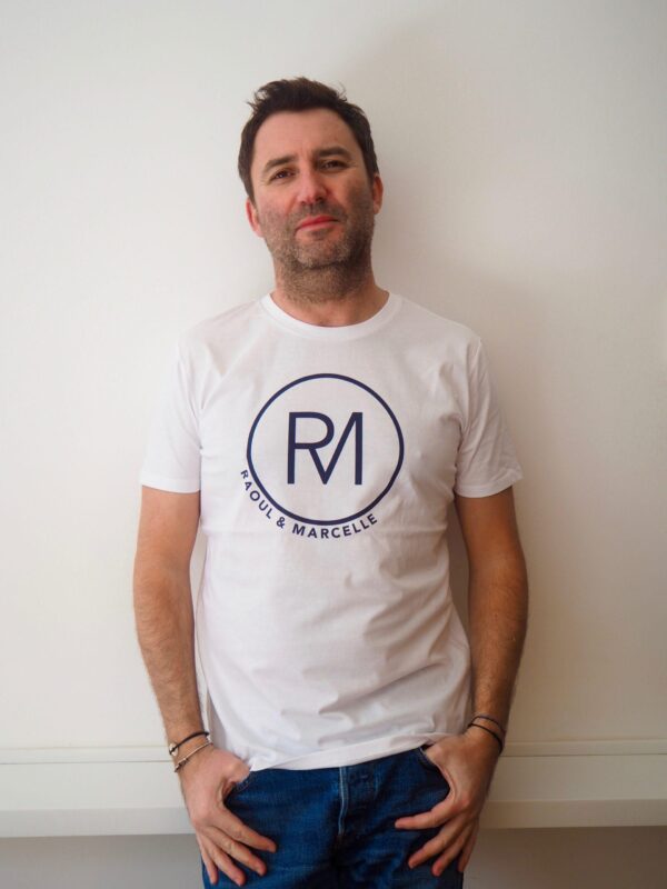 T-Shirt Col Rond RAOUL & MARCELLE Blanc / Navy