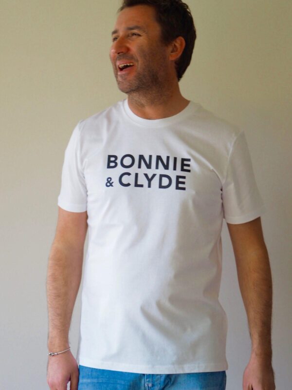 T-Shirt Col Rond  BONNIE & CLYDE  Blanc / Black
