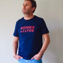T-Shirt Col Rond  BONNIE & CLYDE Navy / Rouge