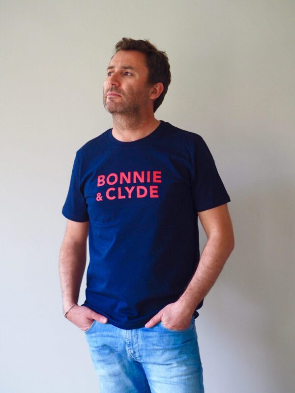 T-Shirt Col Rond  BONNIE & CLYDE Navy / Rouge