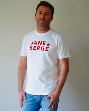 T-Shirt Col Rond    JANE & SERGE    Blanc / Rouge