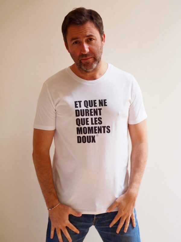 T-Shirt Col Rond MOMENTS DOUX Blanc / Black