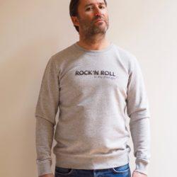Sweat ROCK’ N ROLL is my therapy Gris chiné / Black