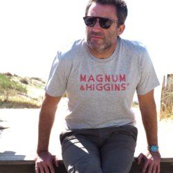 T-Shirt Col Rond MAGNUM & HIGGINS Gris chiné / Rouge