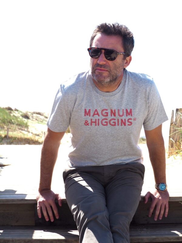 T-Shirt Col Rond MAGNUM & HIGGINS Gris chiné / Rouge