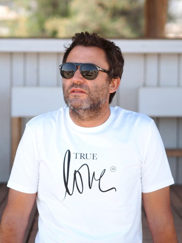 T-Shirt Col Rond TRUE LOVE  Blanc / Black
