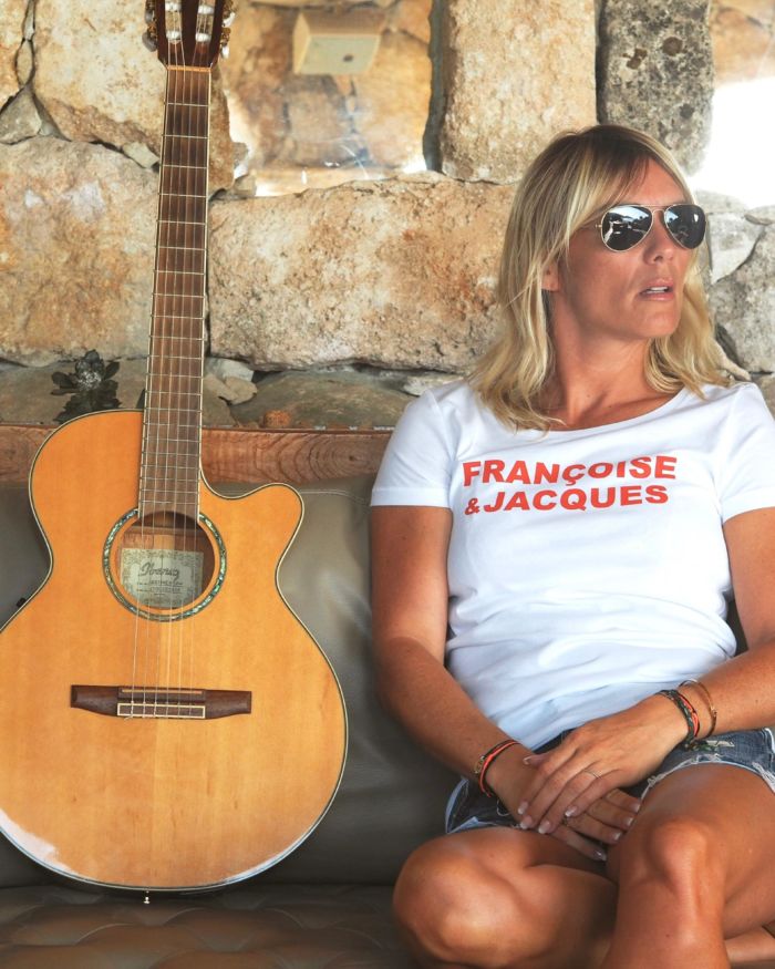 T-Shirt Col Danseuse FRANCOISE & JACQUES Blanc / Rouge