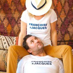 T-Shirt Col Rond FRANCOISE & JACQUES Blanc / Navy