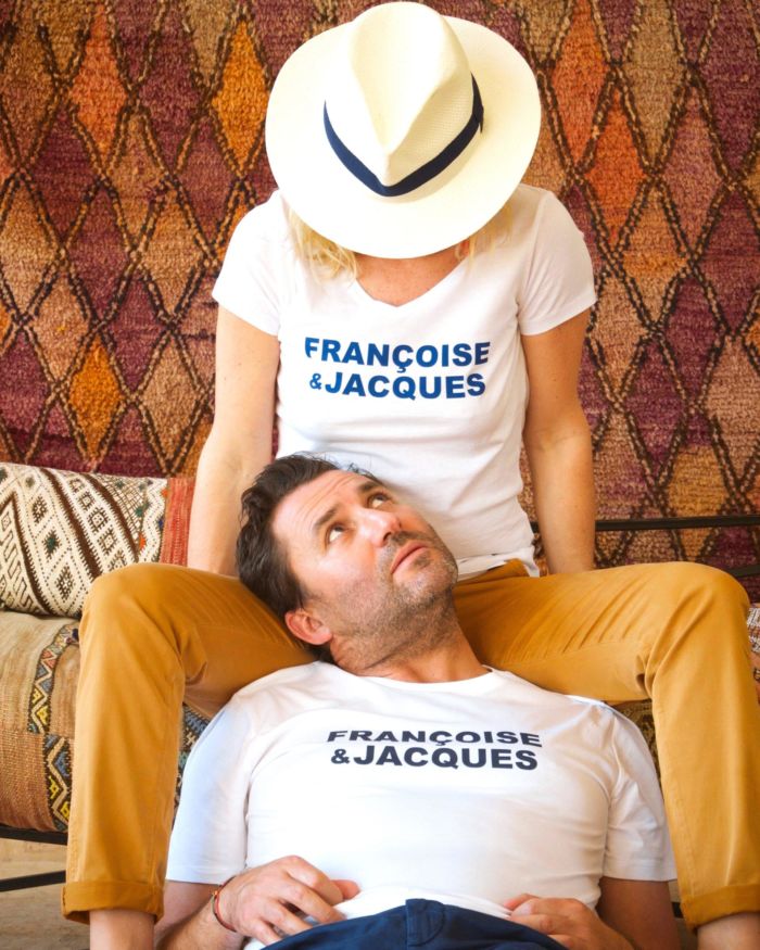 T-Shirt Col Rond FRANCOISE & JACQUES Blanc / Navy