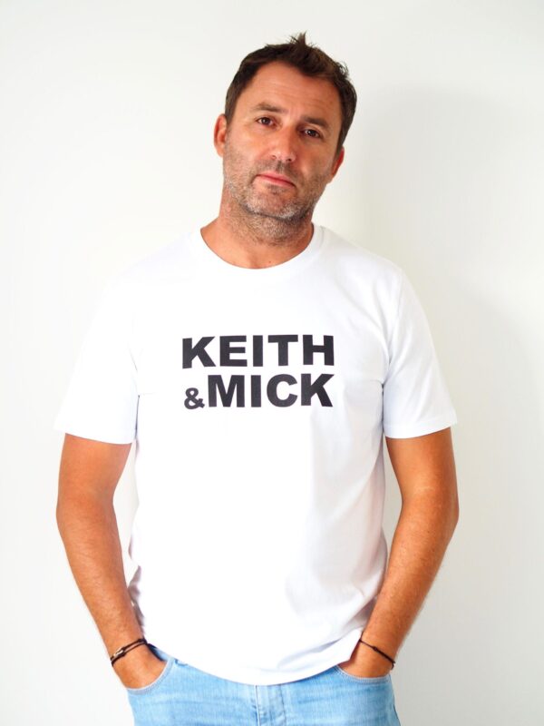 T-Shirt Col Rond KEITH & MICK White / Black