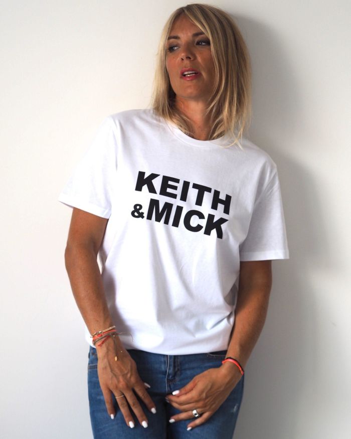 T-Shirt Col Rond KEITH & MICK White / Black
