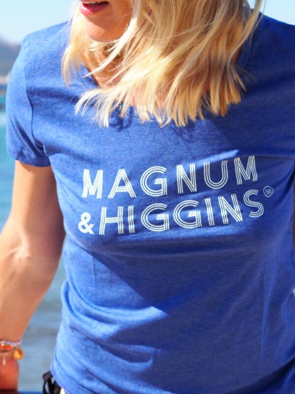 T-Shirt Col Danseuse MAGNUM & HIGGINS Indigo Chiné / White