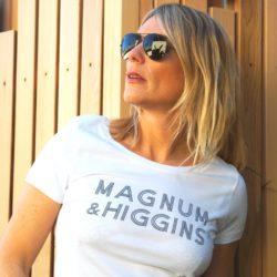 T-Shirt Col Danseuse MAGNUM & HIGGINS Blanc / Navy