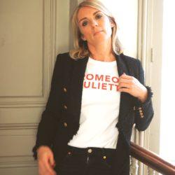 T-Shirt coupe “boxy” ROMEO & JULIETTE Blanc / Rouge