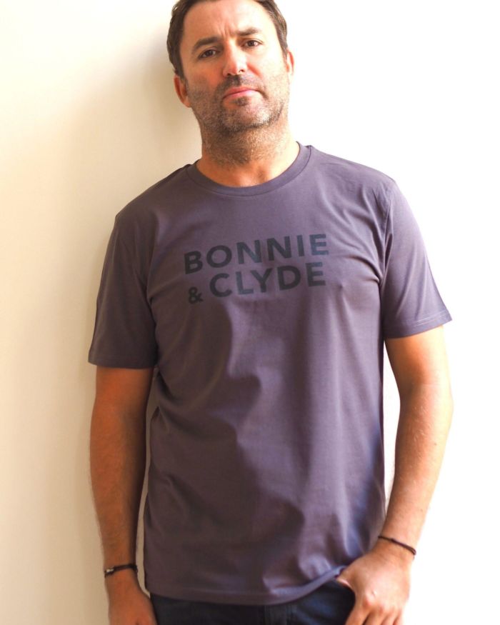 T-Shirt Col Rond  BONNIE & CLYDE  Anthracite / Black