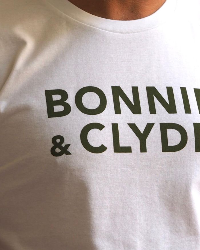 T-Shirt Col Rond  BONNIE & CLYDE White / Kaki
