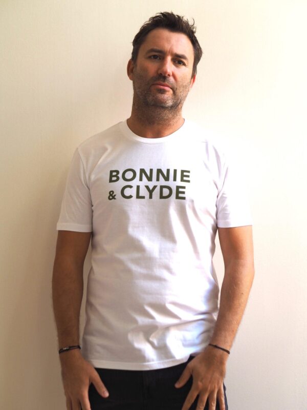 T-Shirt Col Rond  BONNIE & CLYDE White / Kaki