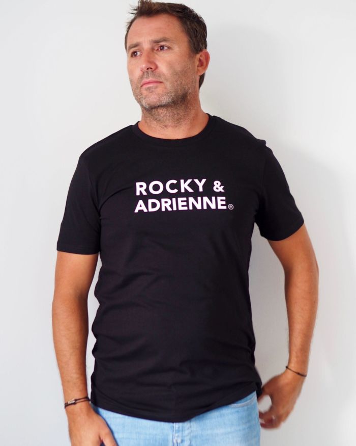 T-Shirt Col Rond Mixte ROCKY & ADRIENNE  Black / Blanc