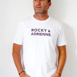 T-Shirt Col Rond Mixte ROCKY & ADRIENNE  Blanc / Black