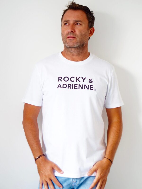 T-Shirt Col Rond Mixte ROCKY & ADRIENNE Blanc / Black