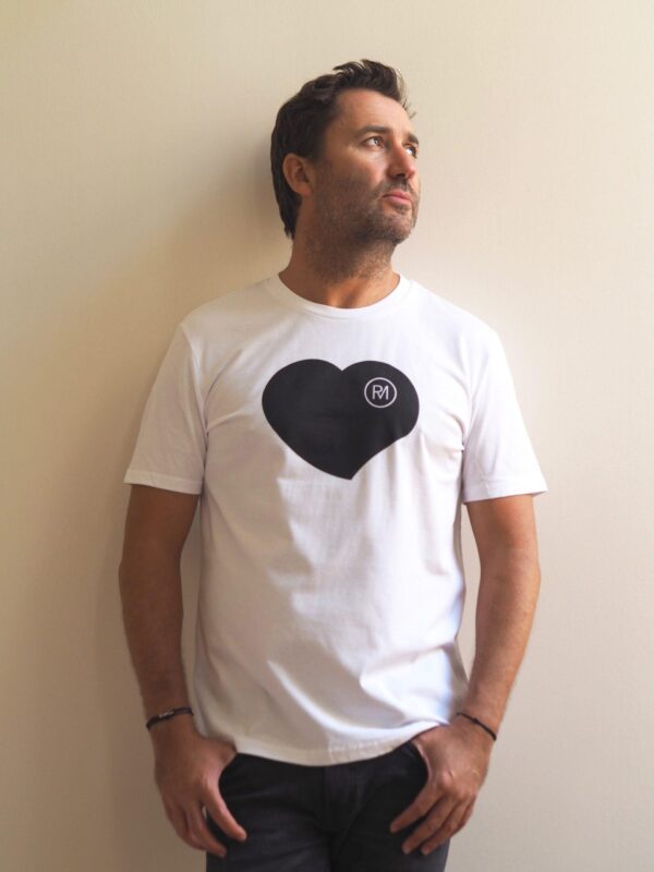 T-Shirt Col Rond COEUR Blanc / Black
