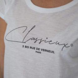 T-Shirt “flammé”  CLASSIEUX   Blanc / Black