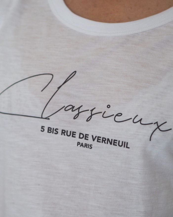 T-Shirt “flammé”  CLASSIEUX   Blanc / Black