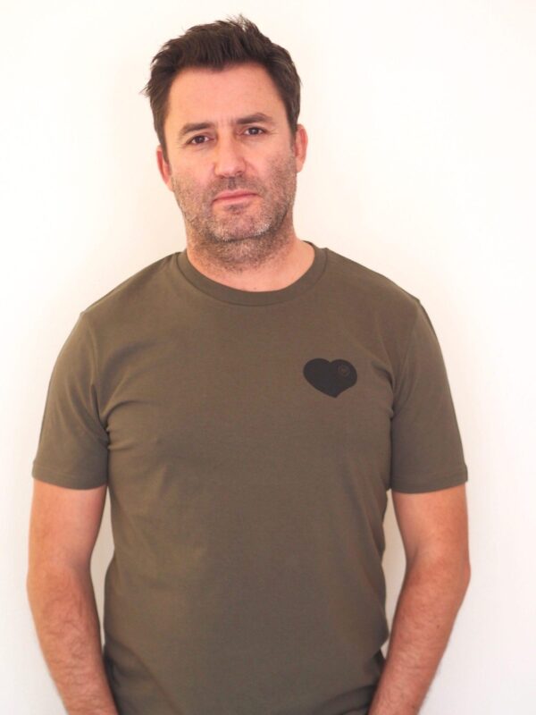 T-Shirt COEUR au COEUR Col Rond Kaki / Black