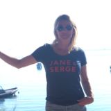 T-Shirt Col V JANE & SERGE Navy / Rouge