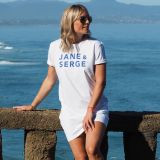 Robe T-Shirt  JANE & SERGE Blanc / Bleu Klein