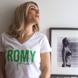 T-Shirt Col V ROMY Forever Blanc / Vert