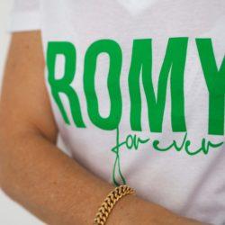 T-Shirt Col V ROMY Forever Blanc / Vert