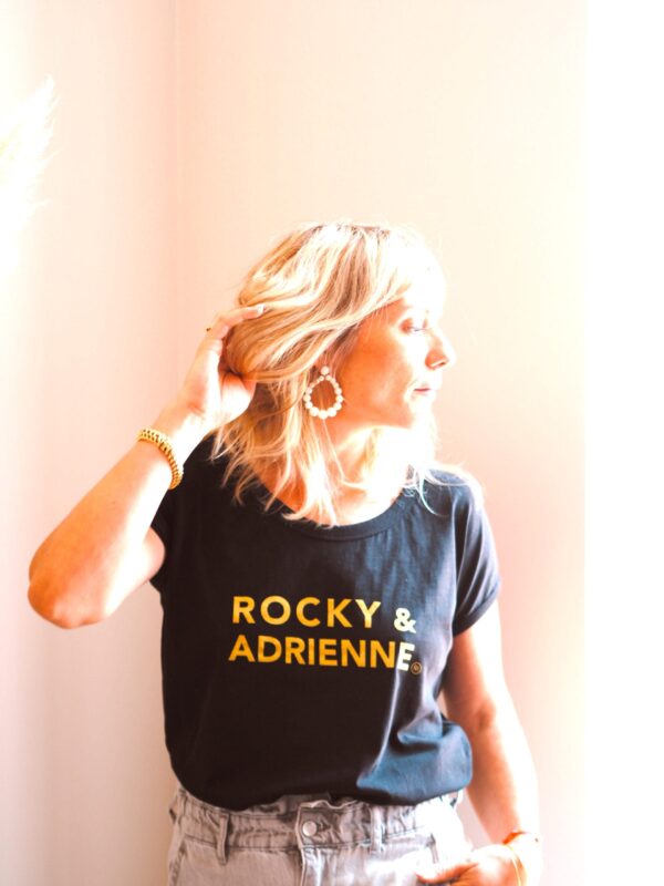 T-Shirt "flammé" ROCKY & ADRIENNE Black / Gold